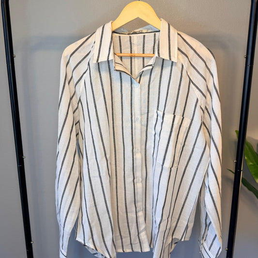 Stripe Oversized Shirt | Black Stripe